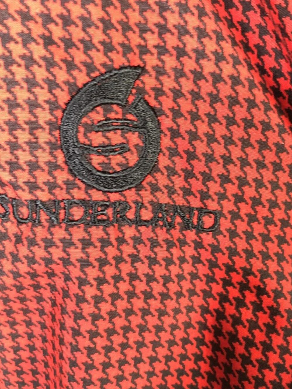 Vintage Sunderland Of Scotland Jacket Womens M Red Houndstooth Golf Windbreaker - Picture 12 of 16